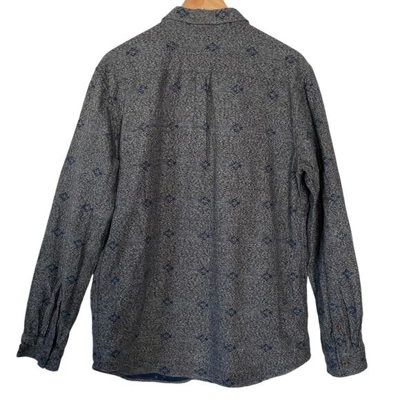 Mens Blue Print Button Down Casual Heavyweight Cotton Southwestern Print Size XL - Picture 4 of 9